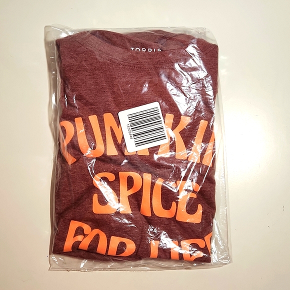 ❤️NWT VINTAGE TORRID PUMPKIN SPICE LIFE GRAPHIC PLUS SIZE TEE AUTUMN COFFEE FALL - Picture 6 of 10